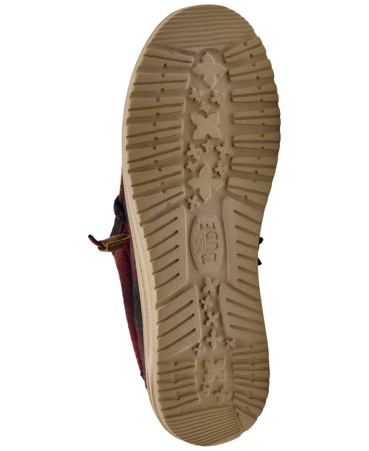 Hey Dude Men's Wally Cozy Plaid Slip-on Casual Moccasin Sneakers From Finish Line In Burgundy