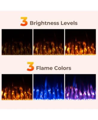 23 Inches 750W/1500W Electric Fireplace Heater with Alter Flame Color and Brightness