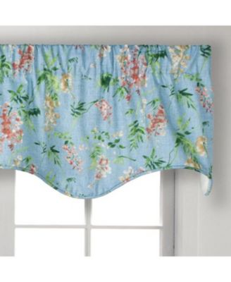 Wisteria Lined Light Blocking Window Scallop Valance - 50x15" Turquoise