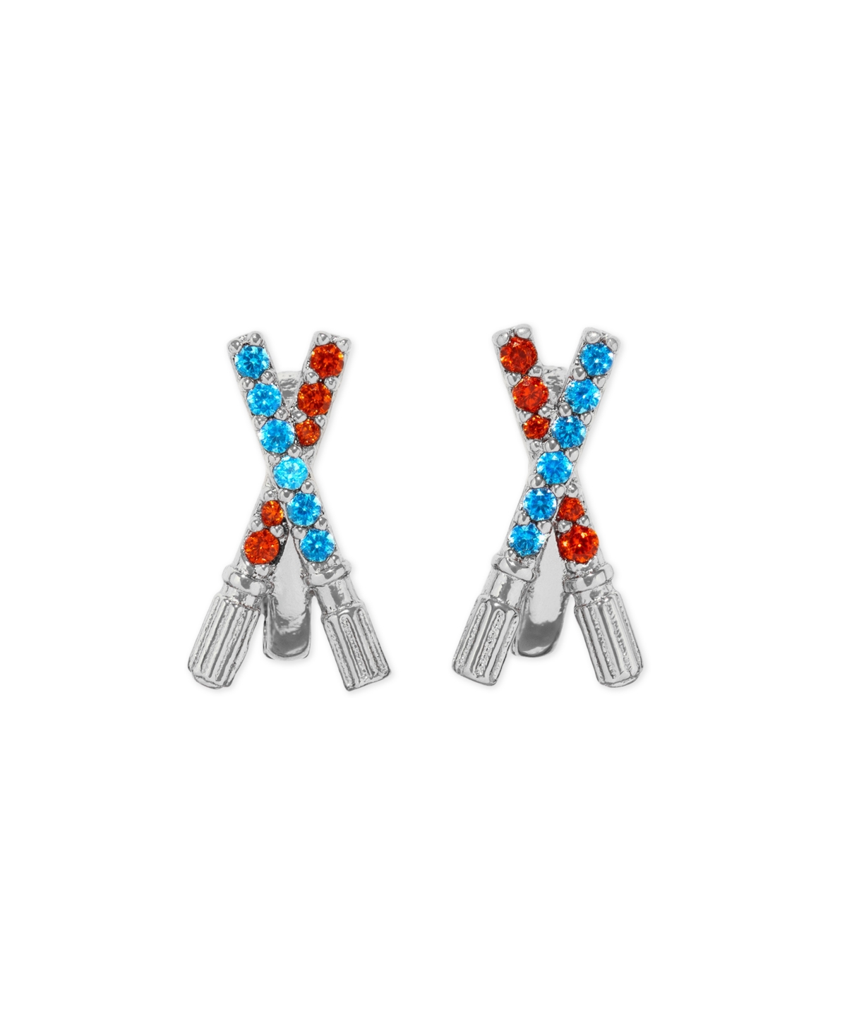 Girls Crew Crystal Star Wars Lightsaber Duel Hoops In Silver