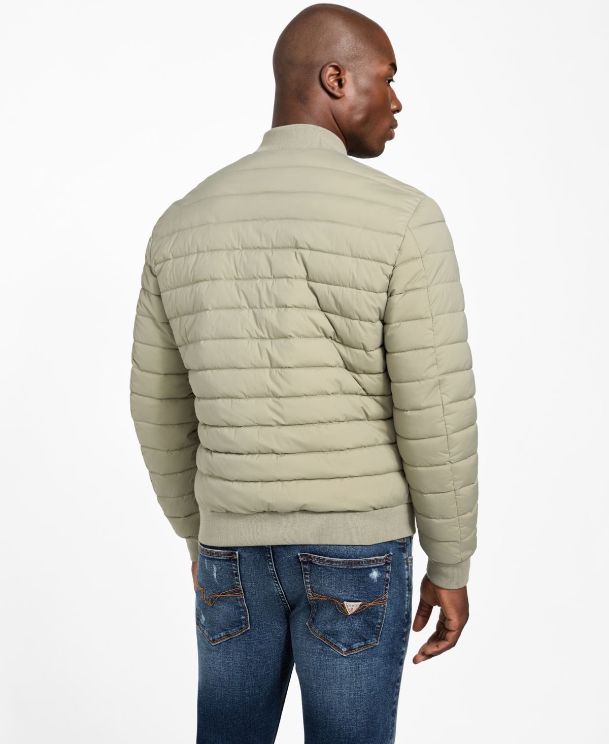 Guess Men's Quilted Reversible Long-sleeve Jacket In Animal Print