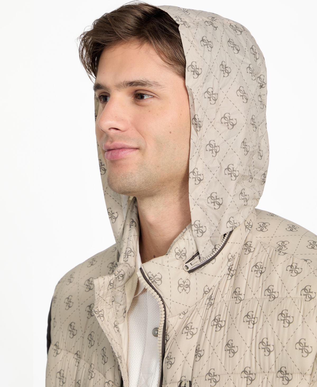 Guess Men's Color-Block Puffer Regular-Fit Jacket