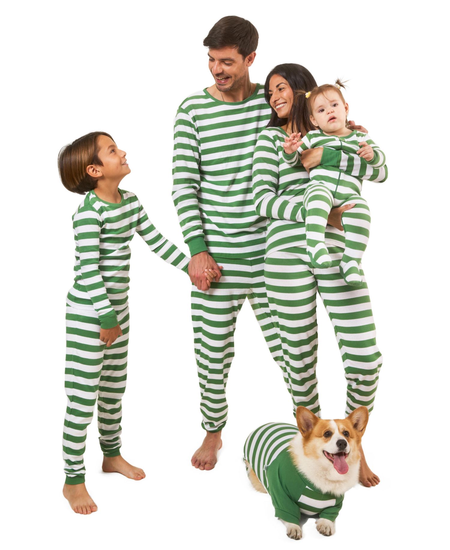 Baby Footed Cotton Striped Holiday Pajamas