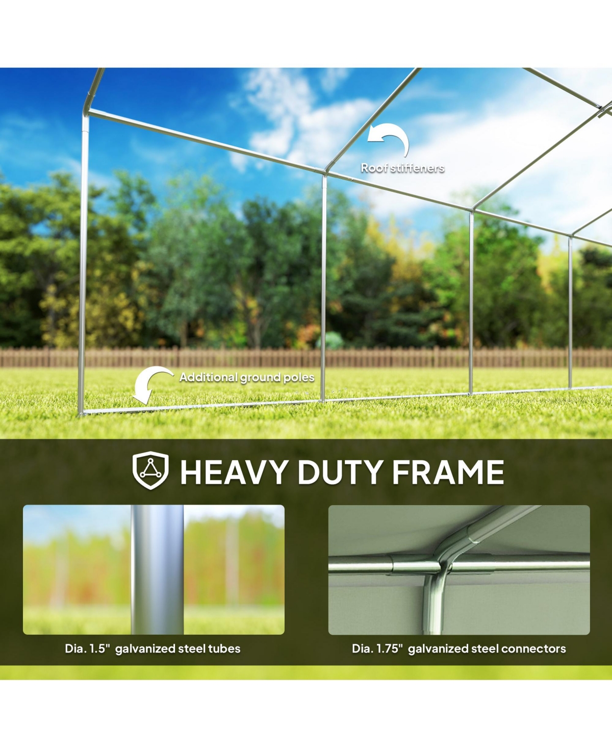 Outsunny 19.5' x 39' Heavy Duty Party Tent with 2 Doors and 20 Windows