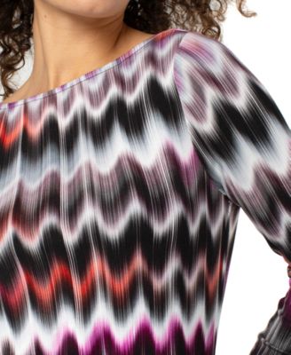 Petite Long-Sleeve Boat Neck Top