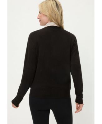 Women's Rib Knit Cardigan with Sequin Detail Sweater