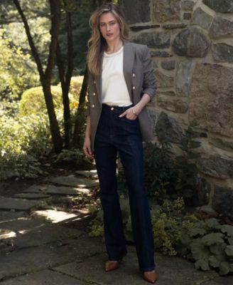 Women's Front Seam High-Waist Flare Jeans