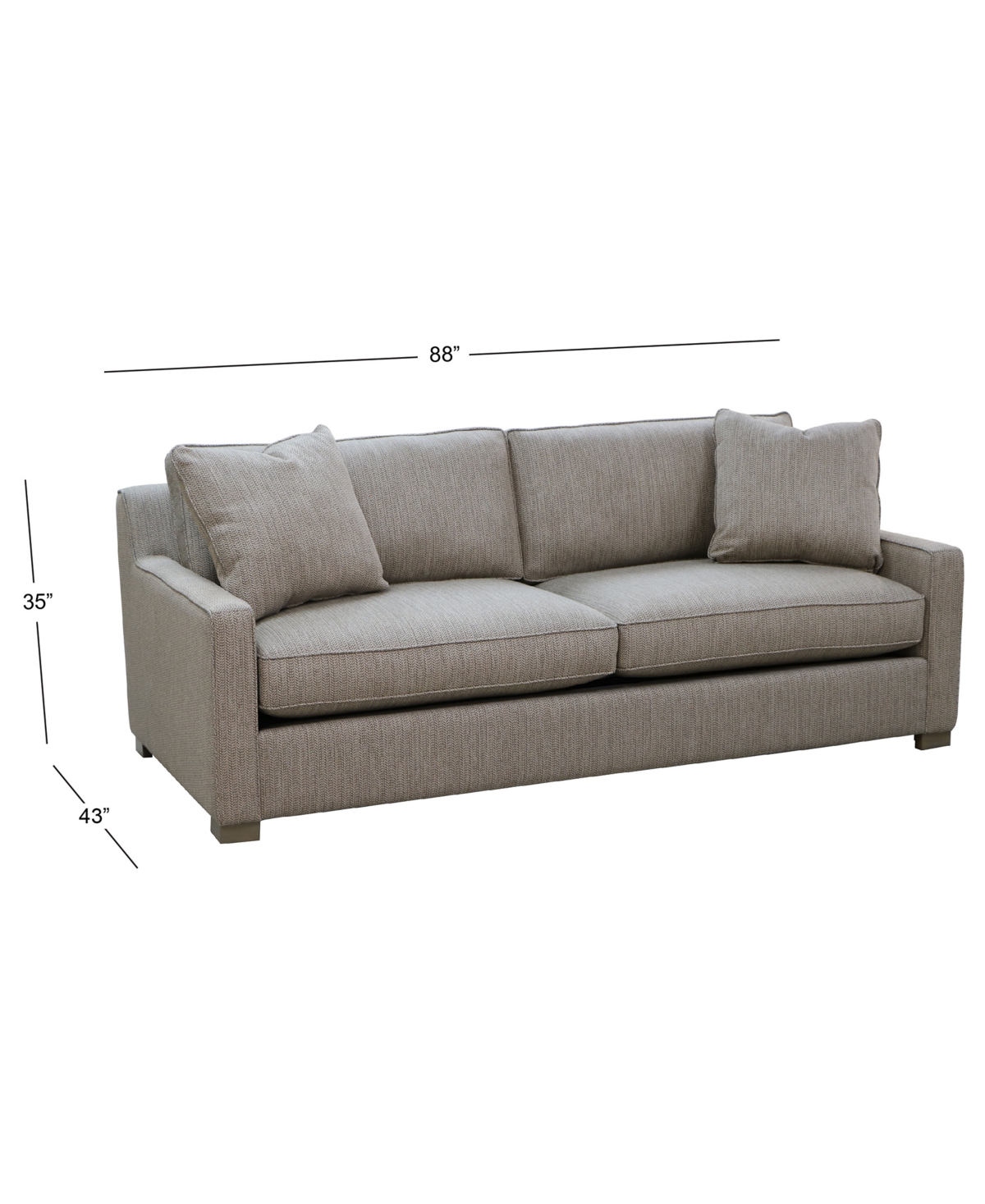 Macy's Stacia 87" Fabric Fully Padded Sofa In Brown