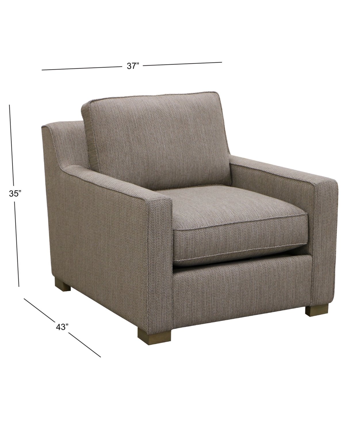 Macy's Stacia 37" Fabric Fully Padded Chair In Brown