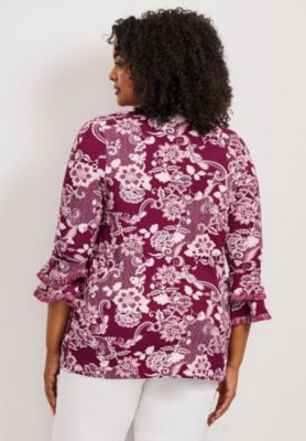 Women's Tiered Ruffle Sleeve Top