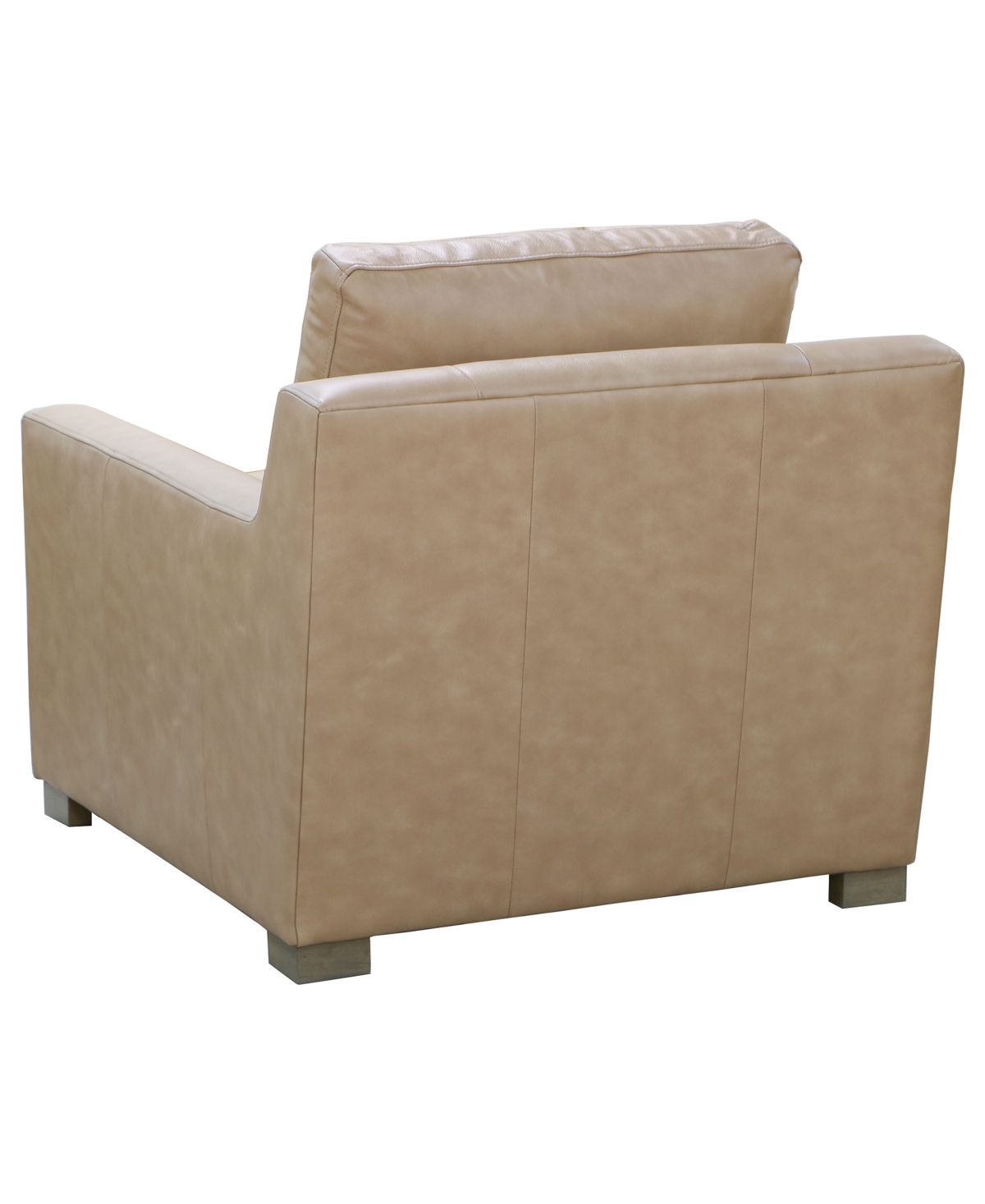 Macy's Stacia 37" Leather Fully Padded Chair In Brown