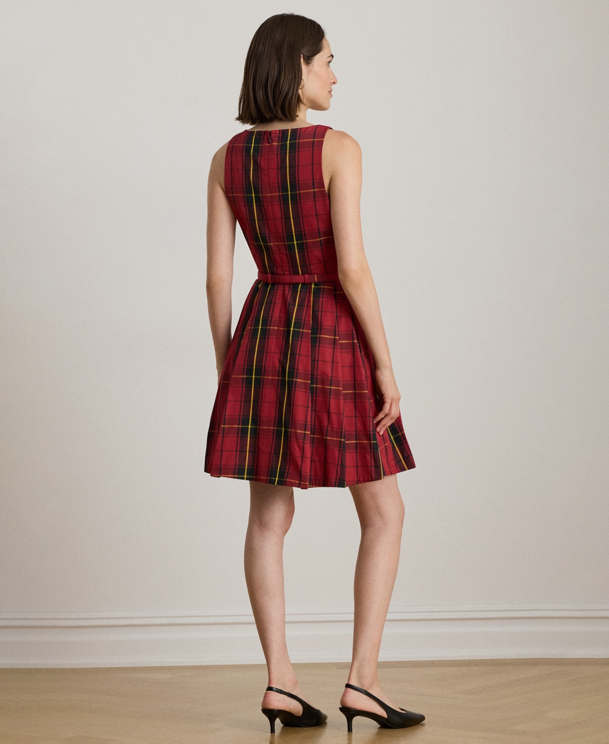 Lauren Ralph Women's Plaid Belted Dress