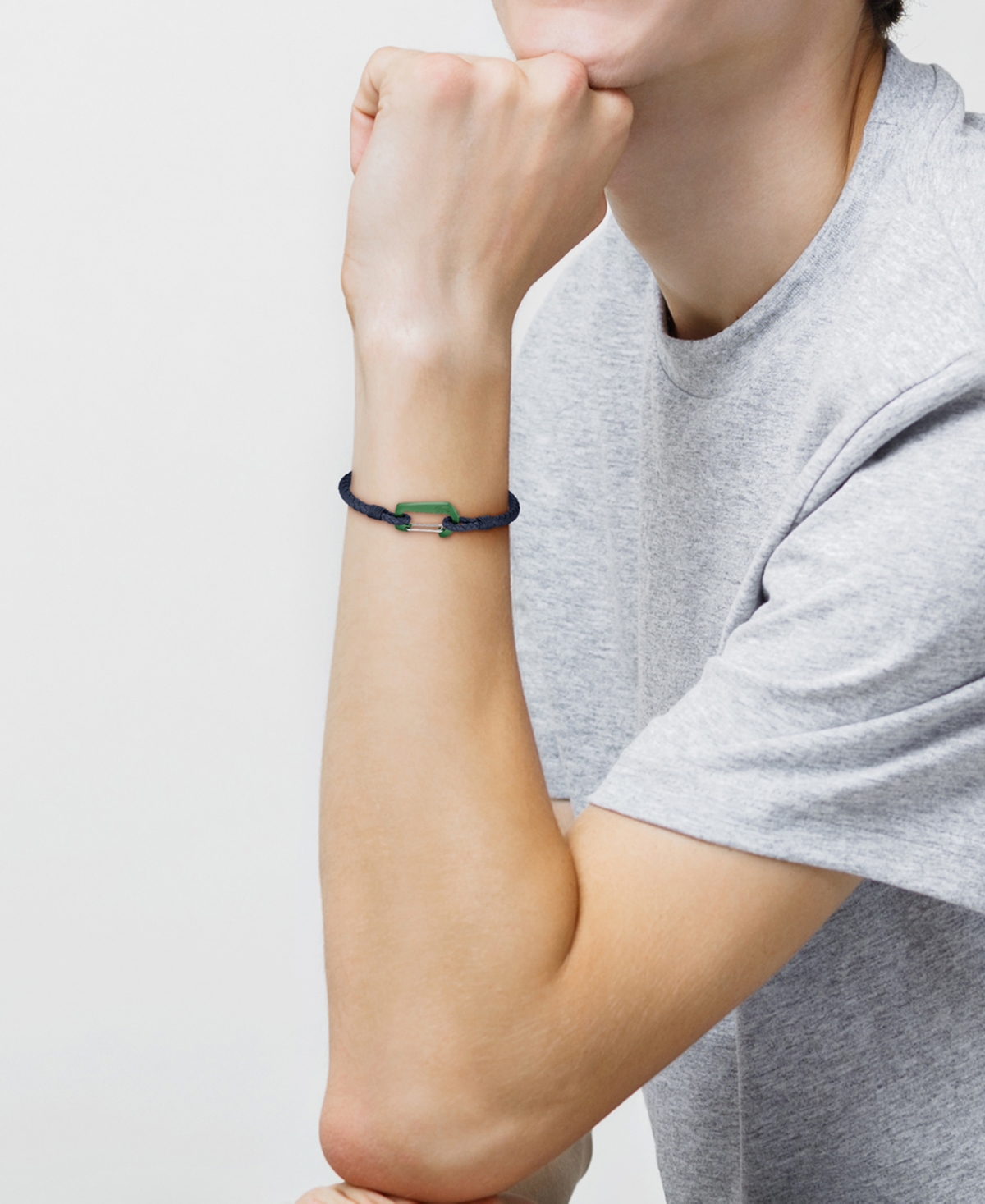 Lacoste Men's Aluminum Carabiner Closure Bracelet