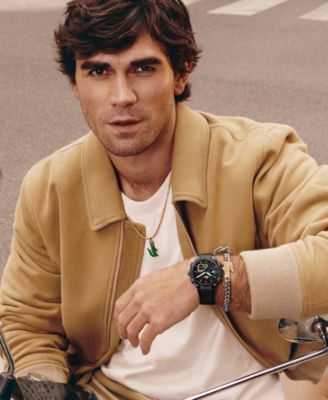 Men's Arthor Silver-Tone Stainless Steel with Yellow Gold Chain Bracelet