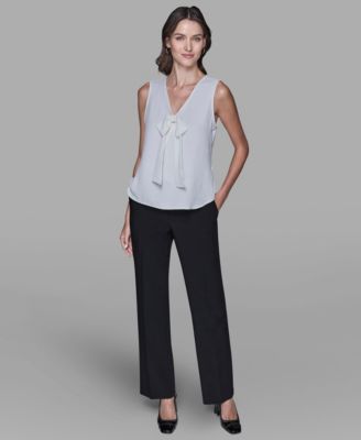 KARL LAGERFELD PARIS - Women's Sleeveless Bow Detail Blouse