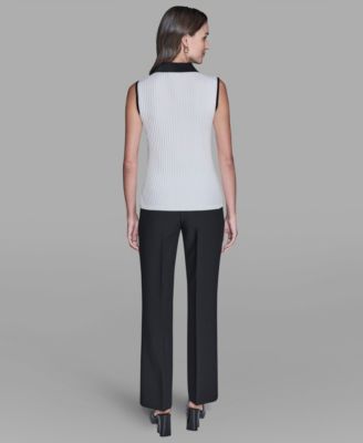 Women's Sleeveless Collared Sweater