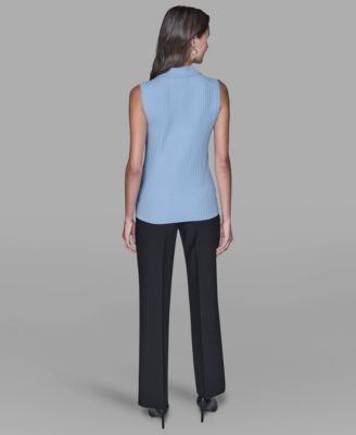 Women's Sleeveless Collared Sweater