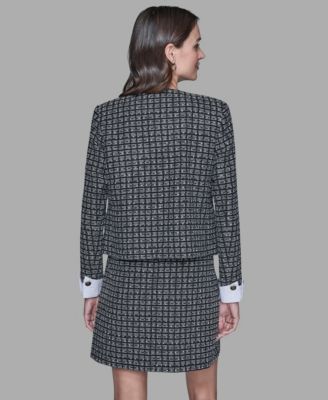 Women's Five-Button Cropped Tweed Jacket
