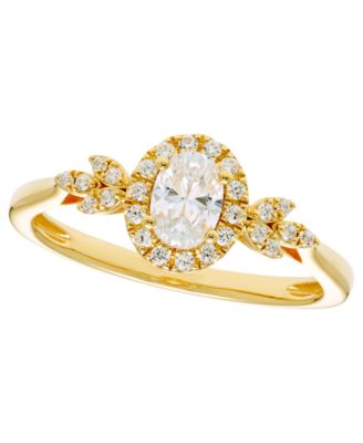 Diamond Halo Ring (1/2 ct. t.w.) in 14k Yellow Gold