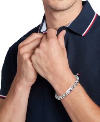 Men's Silver-Tone Stainless Steel Braided Bracelet