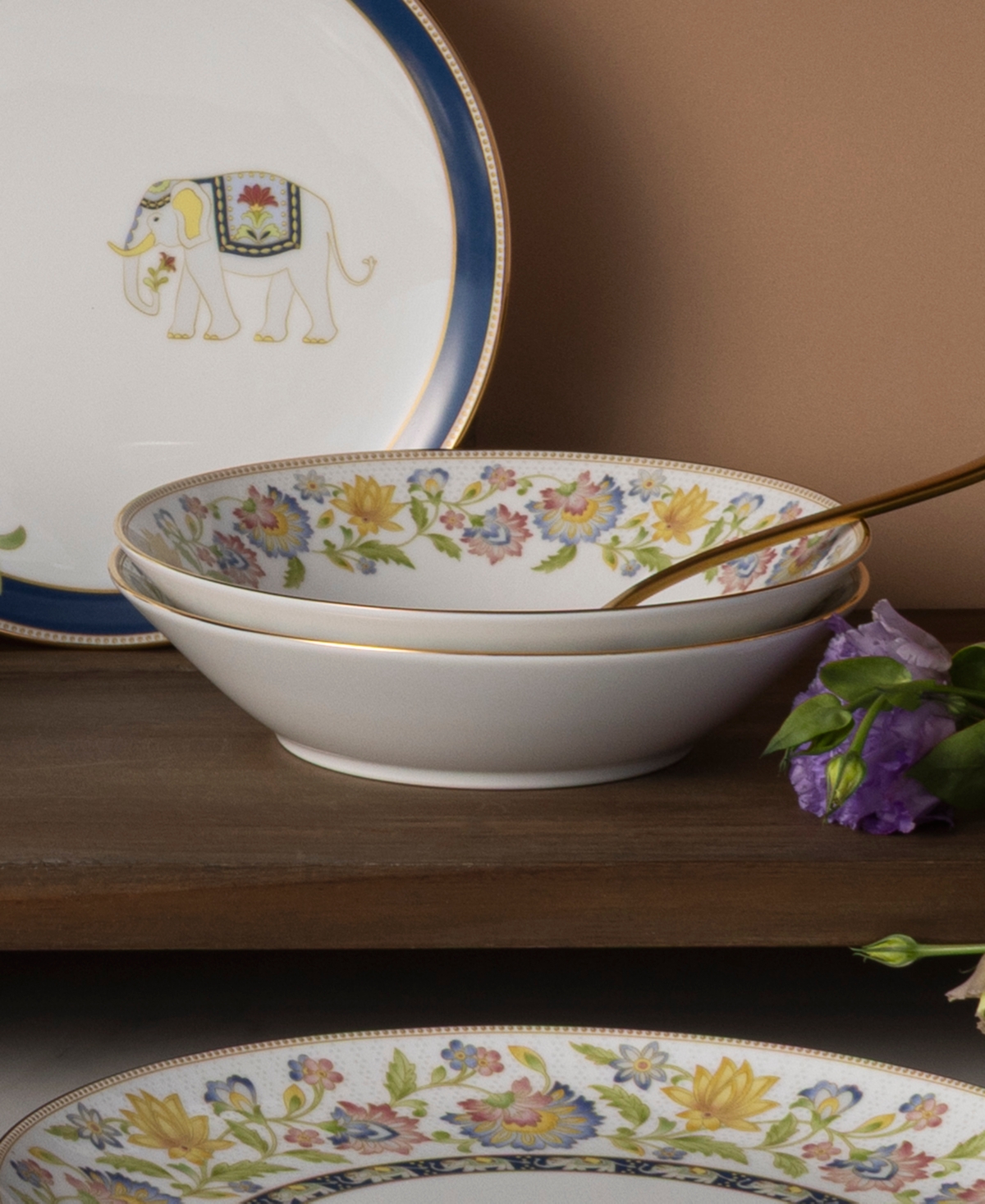 Noritake Tusker Garden Soup Bowls, Set of 4