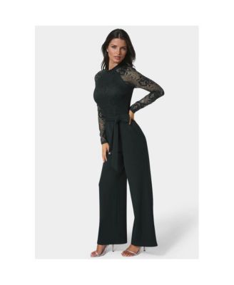 Women's Lace and Bodice Straight Leg Jumpsuit.