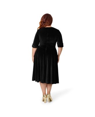 Plus Size Half Sleeve Surplice Delores Swing Dress