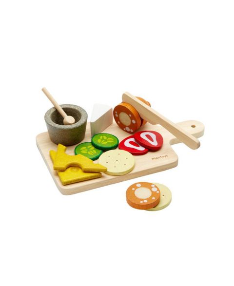 Детские игрушки PlanToys Charcuterie Board 11-Piece Set Cheese Board, Ages 2+