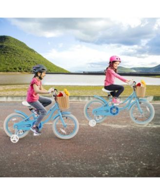 16-Inch Kids Bike with Training Wheels and Adjustable Handlebar Seat