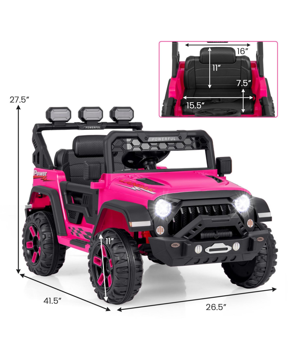 Sugift 12V Electric Kids Ride on Truck with Remote Control and Music