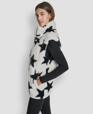 Women's Star Print Faux Fur Vest