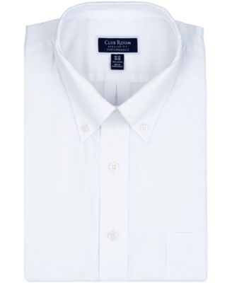 Men's Pinpoint Button Front Solid Dress Shirt