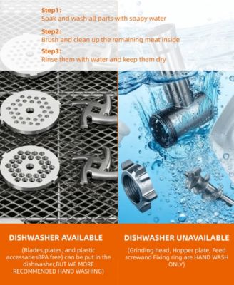 1200W Electric Meat Grinder with Sausage Tubes, Kibbe Kit, and Cleaning Brush