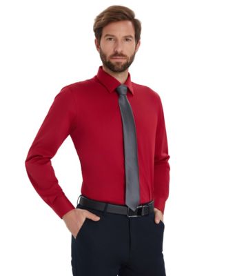 Men's Solid Slim-Fit Dress Shirt