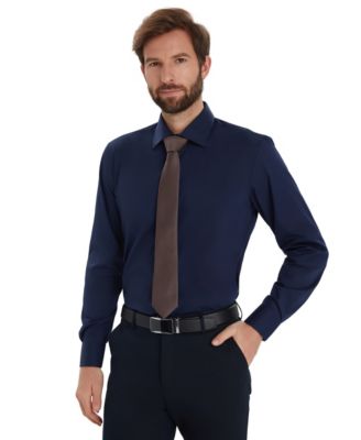 Men's Solid Slim-Fit Dress Shirt