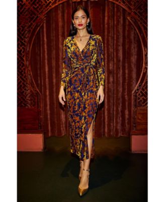 Women's Dresses Velour Stretch Midi Dress