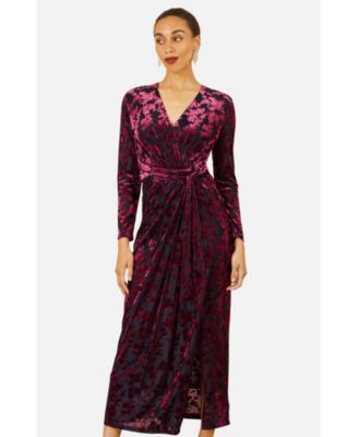 Women's Dresses Velour Stretch Midi Dress