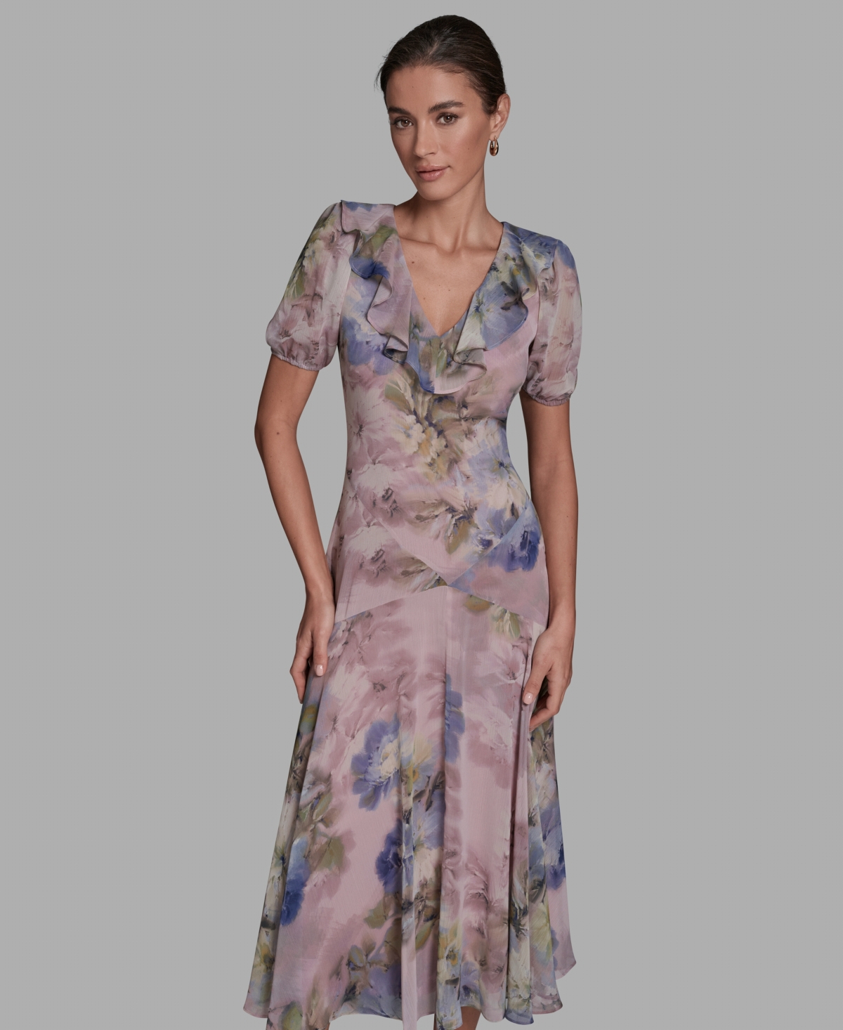 Bcbg Women's V-Neck Midi Shift Dress