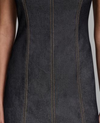 Women's Denim Midi Shift Dress