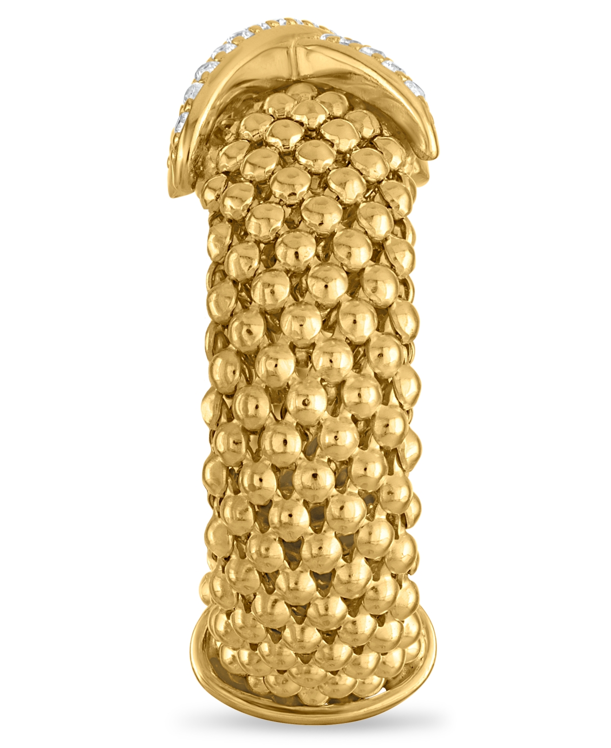 Macy's Diamond X Station Mesh Ring (1/6 ct. t.w.) in 14k Gold Over Sterling Silver