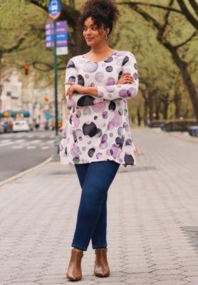 Women's Plus Size Leisure Button Tunic