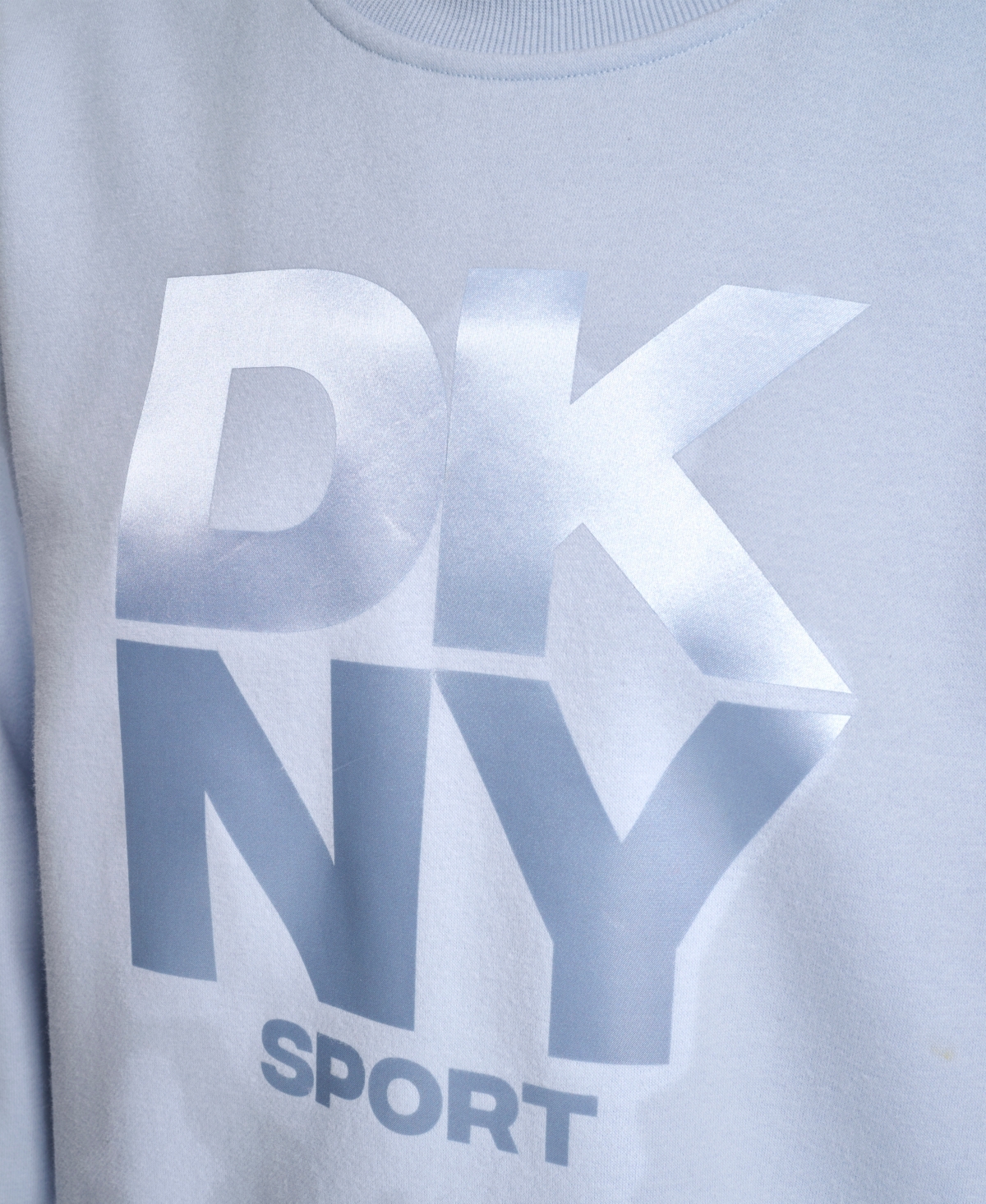 Dkny Women's Transfer Logo Crew Neck Sweatshirt In Blue