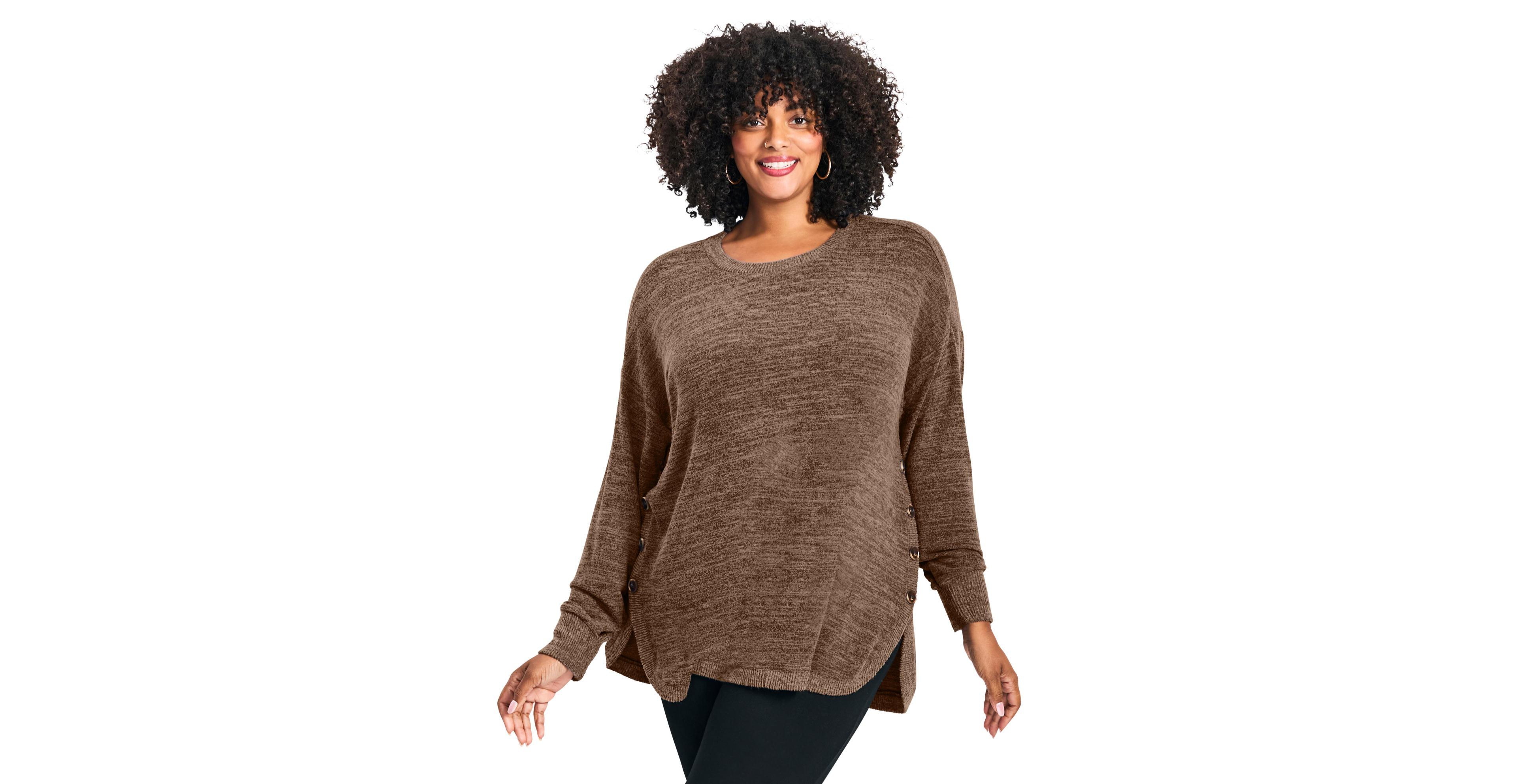 Avenue Women's Bec Button Detail Hacci Top