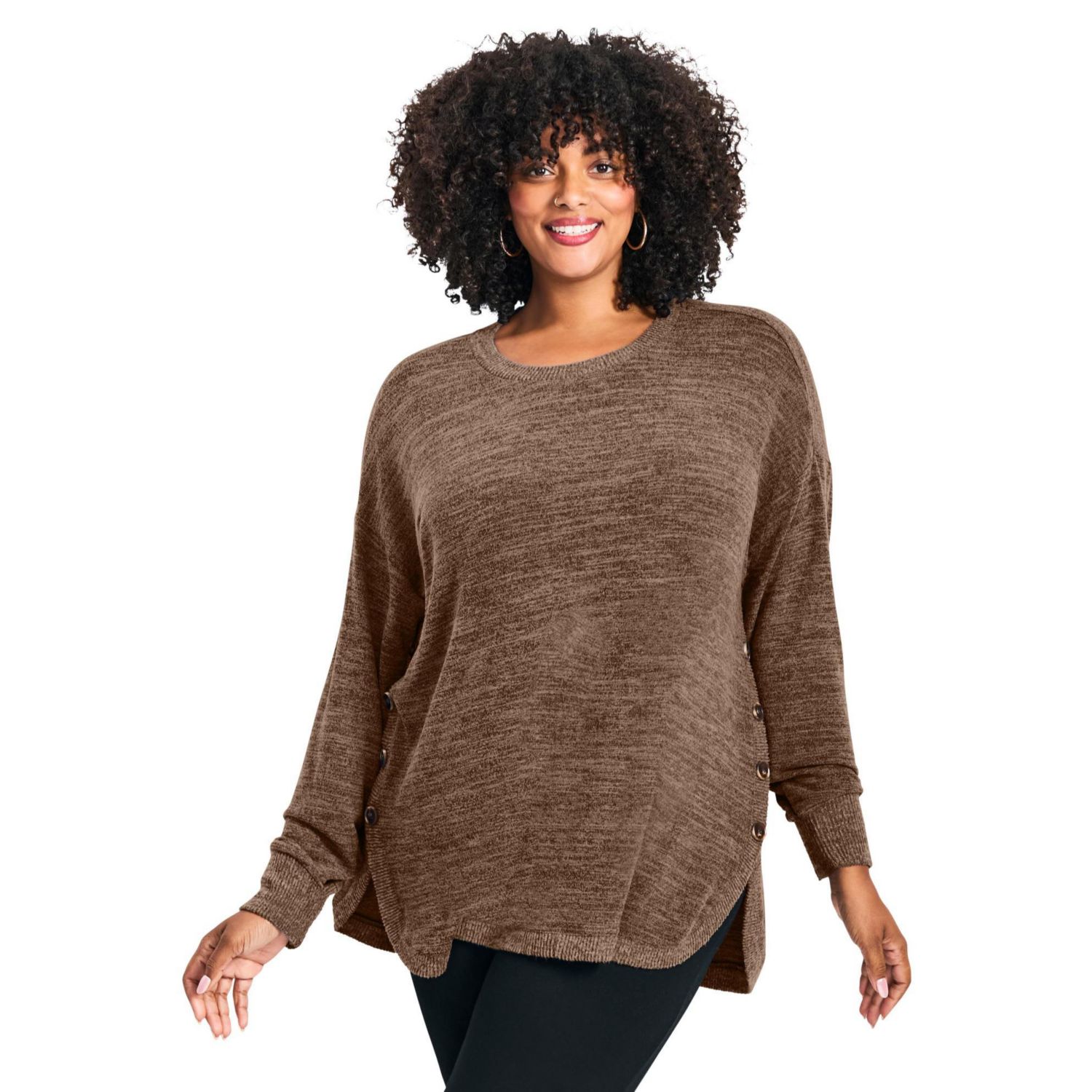 Women's Bec Button Detail Hacci Top