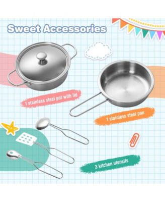 Wooden Kid's Corner Kitchen Playset with Stove for Toddlers