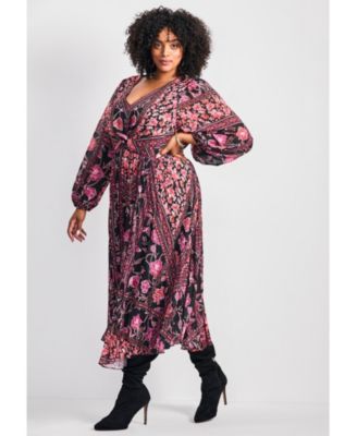 Women's Harmony Twist Front Pleated Dress