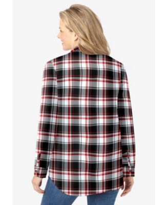 Women's Plus Size Pintucked Flannel Shirt