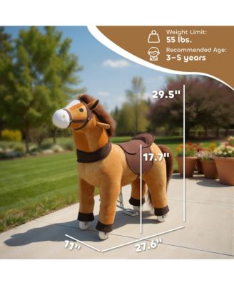 Ride on Horse for Ages 3-5, 29.5 Inch Plush Riding Pony