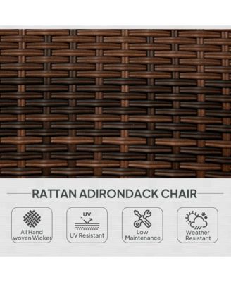 Patio Wicker Adirondack Chair with Soft Cushions,