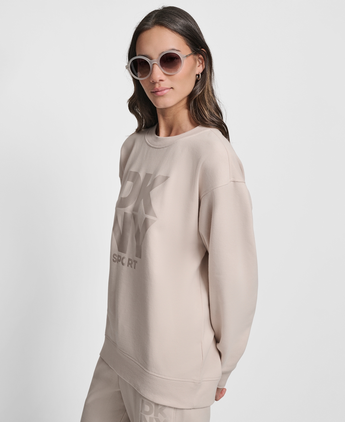 Dkny Women's Transfer Logo Crew Neck Sweatshirt